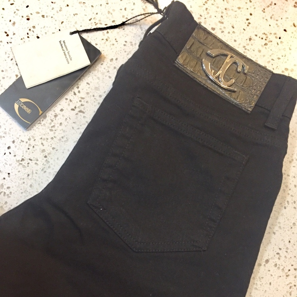 Just Cavalli Black Distressed Jeans NWT